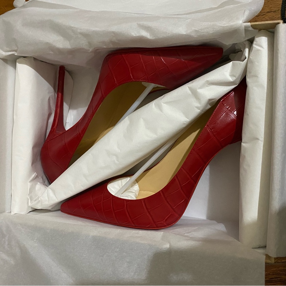 Christian Louboutin calf Ali red Kate 100mm